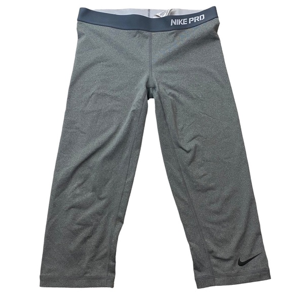 Nike Pro Sri fit gray leggings cropped size M medium - Picture 7 of 10